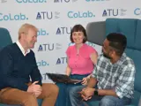 Paddy, Evelyn and Thinira at our head office in the Co-Lab, Letterkenny, Co. Donegal. 